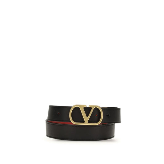 Valentino Garavani Black Calf Leather Bos Taurus Belt Curated Luxury Accessories by Orvyn