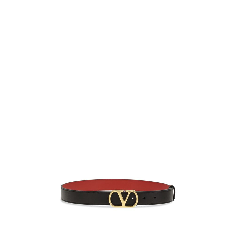 Valentino Garavani Black Calf Leather Bos Taurus Belt Curated Luxury Accessories by Orvyn