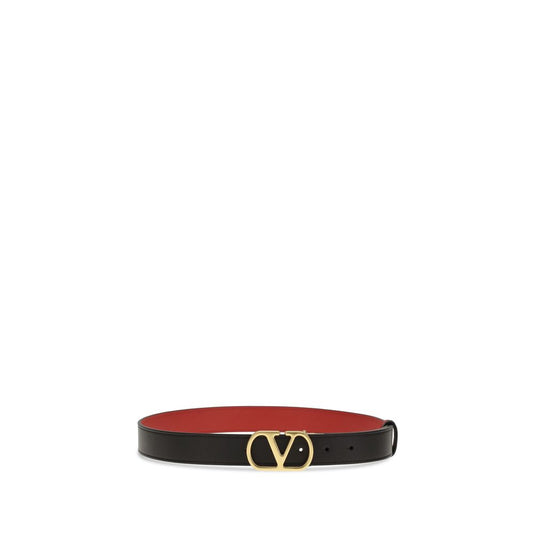 Valentino Garavani Black Calf Leather Bos Taurus Belt Curated Luxury Accessories by Orvyn