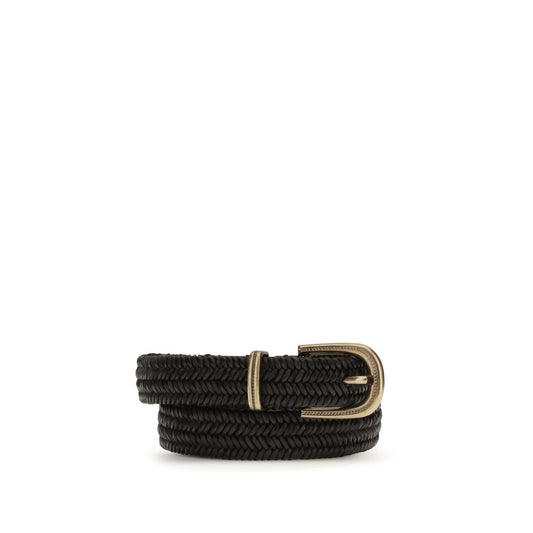 Brunello Cucinelli Black Calf Leather Bos Taurus Regular Belt Curated Luxury Accessories by Orvyn