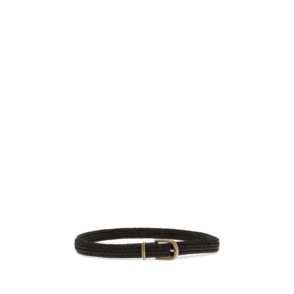 Brunello Cucinelli Black Calf Leather Bos Taurus Regular Belt Curated Luxury Accessories by Orvyn