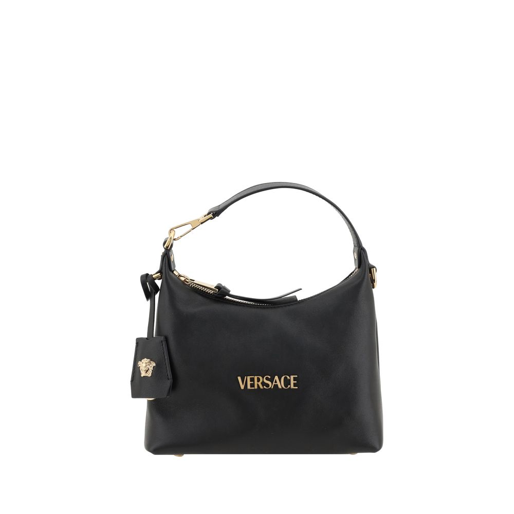 Versace Black Calf Leather Bos Taurus Handbag Curated Luxury Accessories by Orvyn