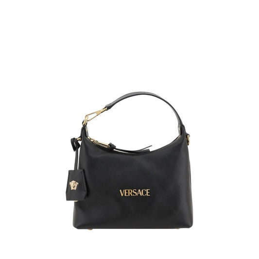 Versace Black Calf Leather Bos Taurus Handbag Curated Luxury Accessories by Orvyn