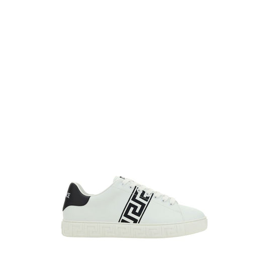Versace White Calf Leather Bos Taurus Low Top Sneakers Curated Luxury Accessories by Orvyn