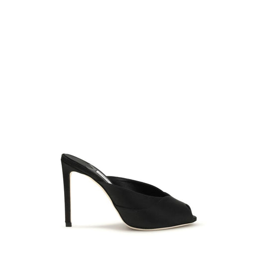 Jimmy Choo Black Calf Leather Bos Taurus Stiletto Heel Sandals Curated Luxury Accessories by Orvyn