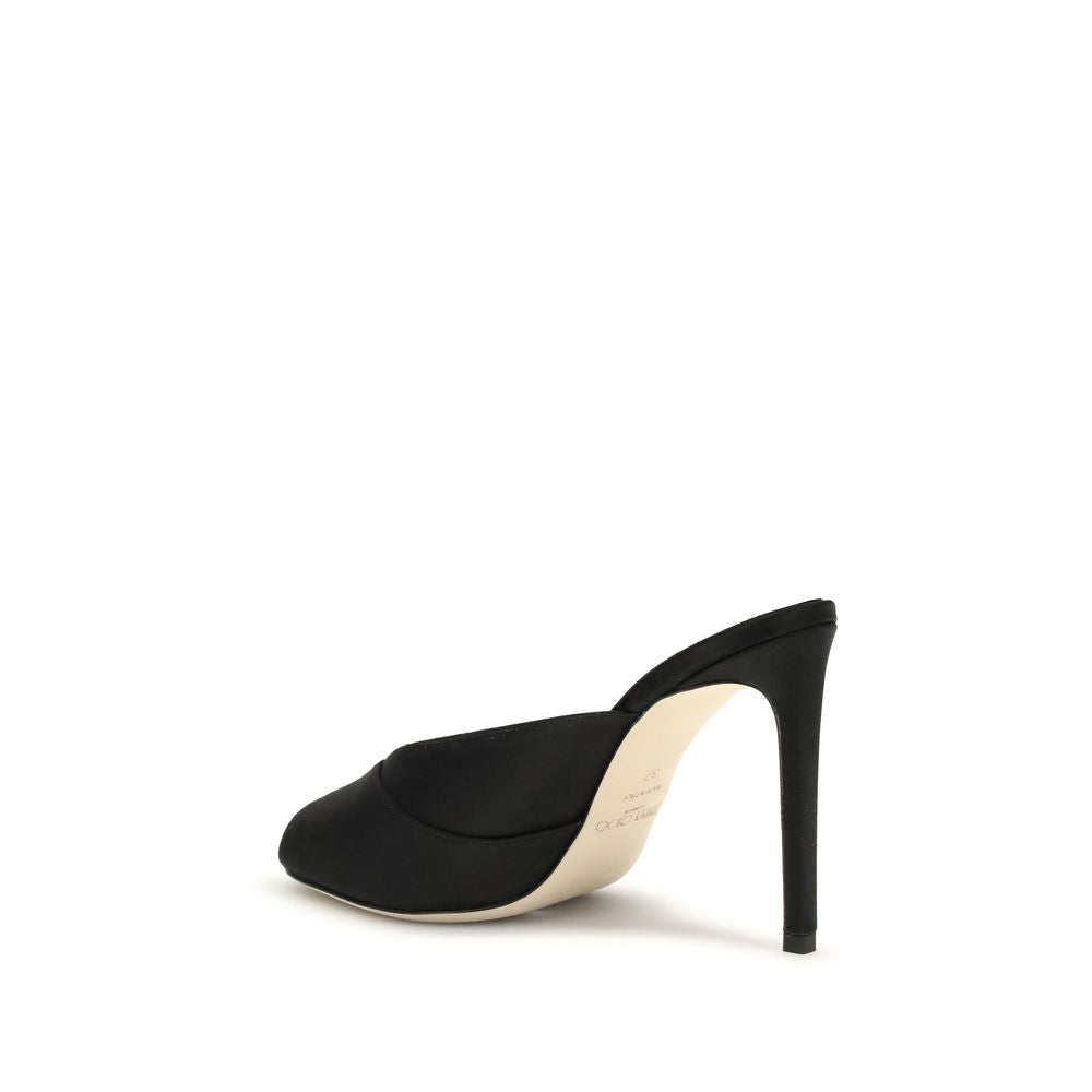 Jimmy Choo Black Calf Leather Bos Taurus Stiletto Heel Sandals Curated Luxury Accessories by Orvyn