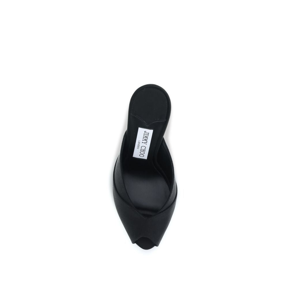 Jimmy Choo Black Calf Leather Bos Taurus Stiletto Heel Sandals Curated Luxury Accessories by Orvyn