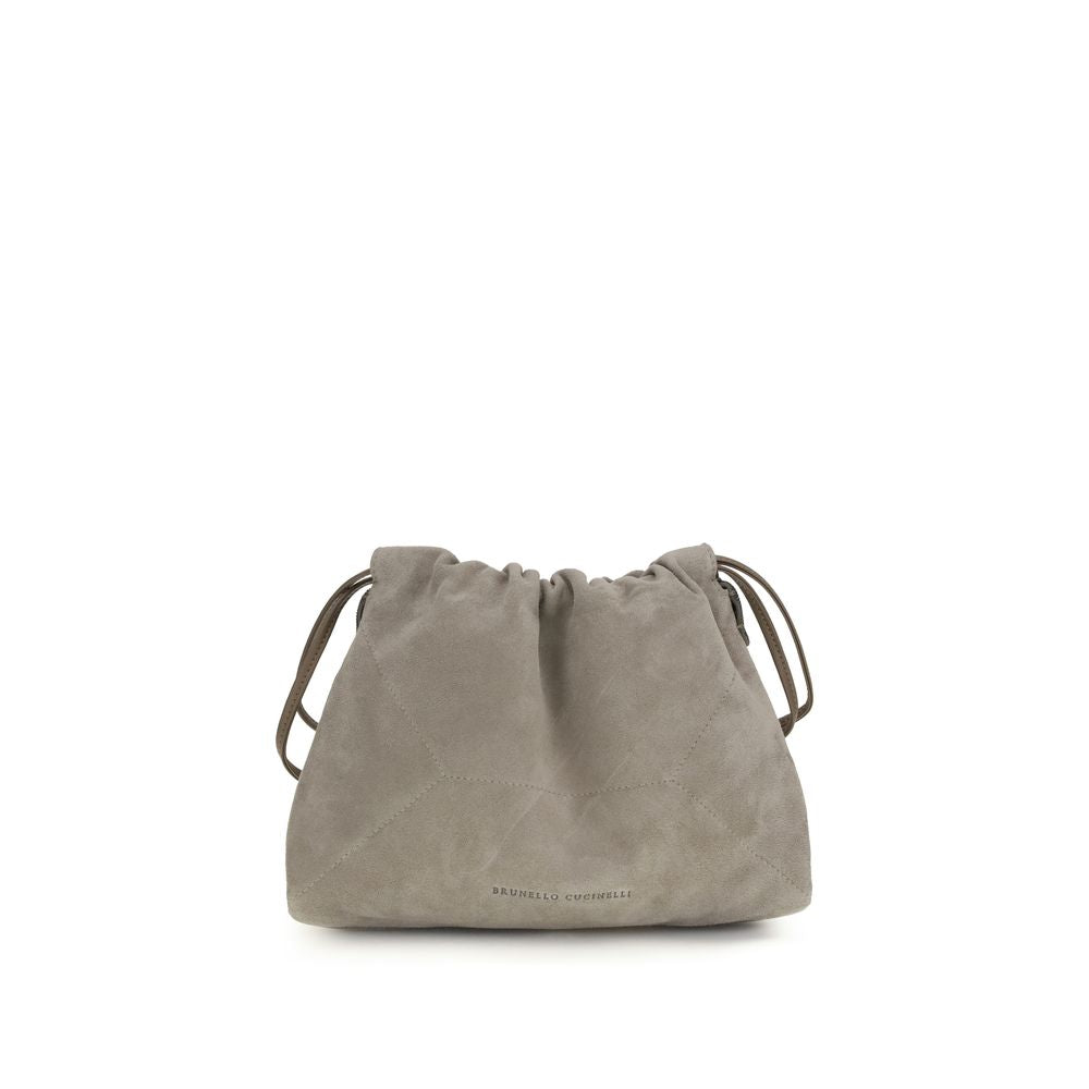 Brunello Cucinelli Gray Calf Leather Bos Taurus Clutch Bag Curated Luxury Accessories by Orvyn