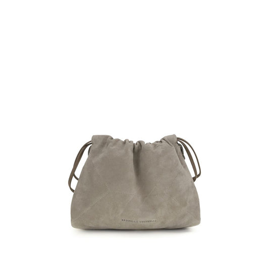 Brunello Cucinelli Gray Calf Leather Bos Taurus Clutch Bag Curated Luxury Accessories by Orvyn