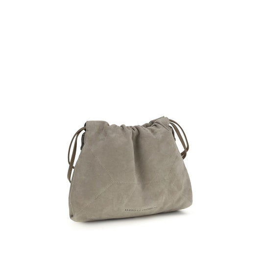 Brunello Cucinelli Gray Calf Leather Bos Taurus Clutch Bag Curated Luxury Accessories by Orvyn