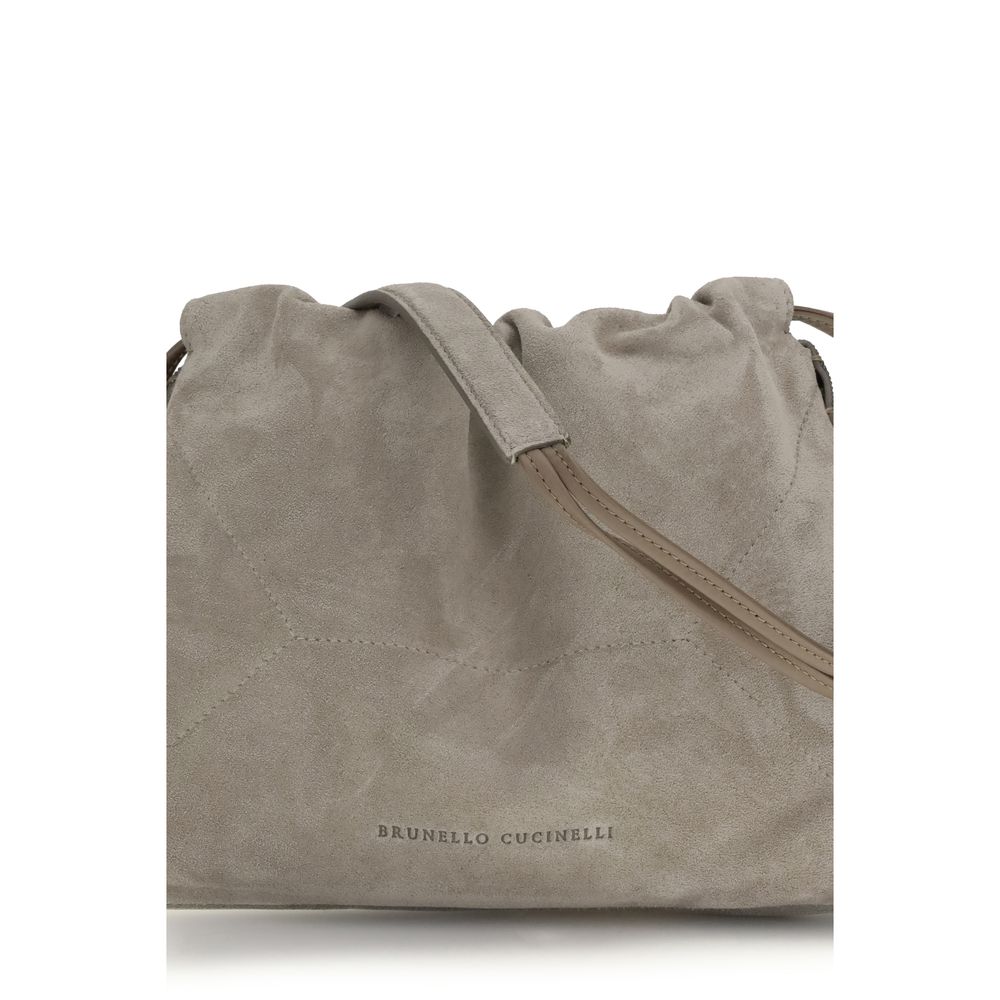Brunello Cucinelli Gray Calf Leather Bos Taurus Clutch Bag Curated Luxury Accessories by Orvyn