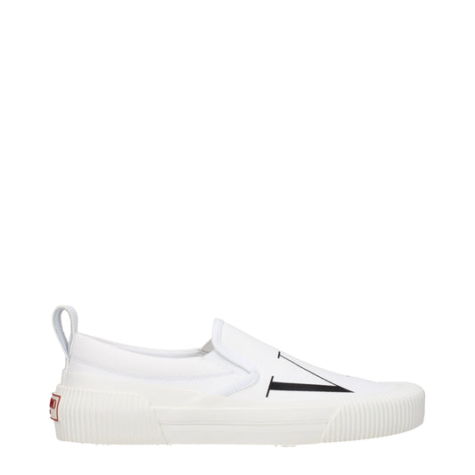 Valentino Garavani White Fabric Slip-On Loafers Curated Luxury Accessories by Orvyn