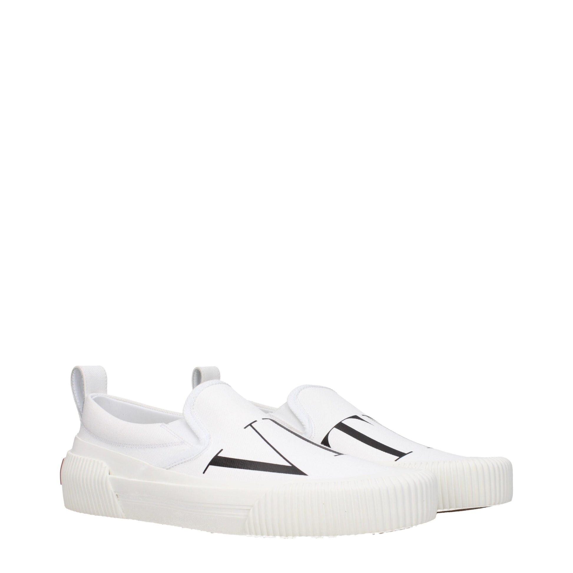 Valentino Garavani White Fabric Slip-On Loafers Curated Luxury Accessories by Orvyn