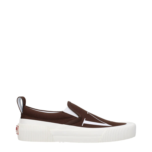 Valentino Garavani Brown Fabric Slip-On Loafers Curated Luxury Accessories by Orvyn