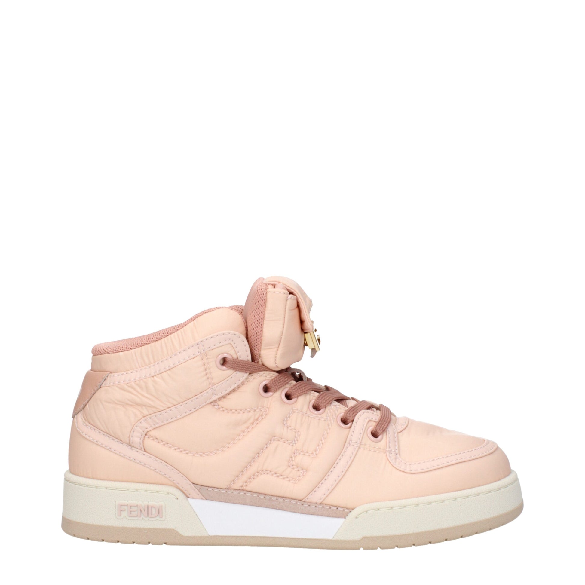 Fendi Pink Nylon High Top Sneakers Curated Luxury Accessories by Orvyn