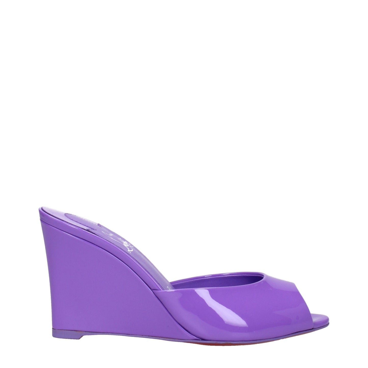 Christian Louboutin Purple Leather Wedge Sandals Curated Luxury Accessories by Orvyn