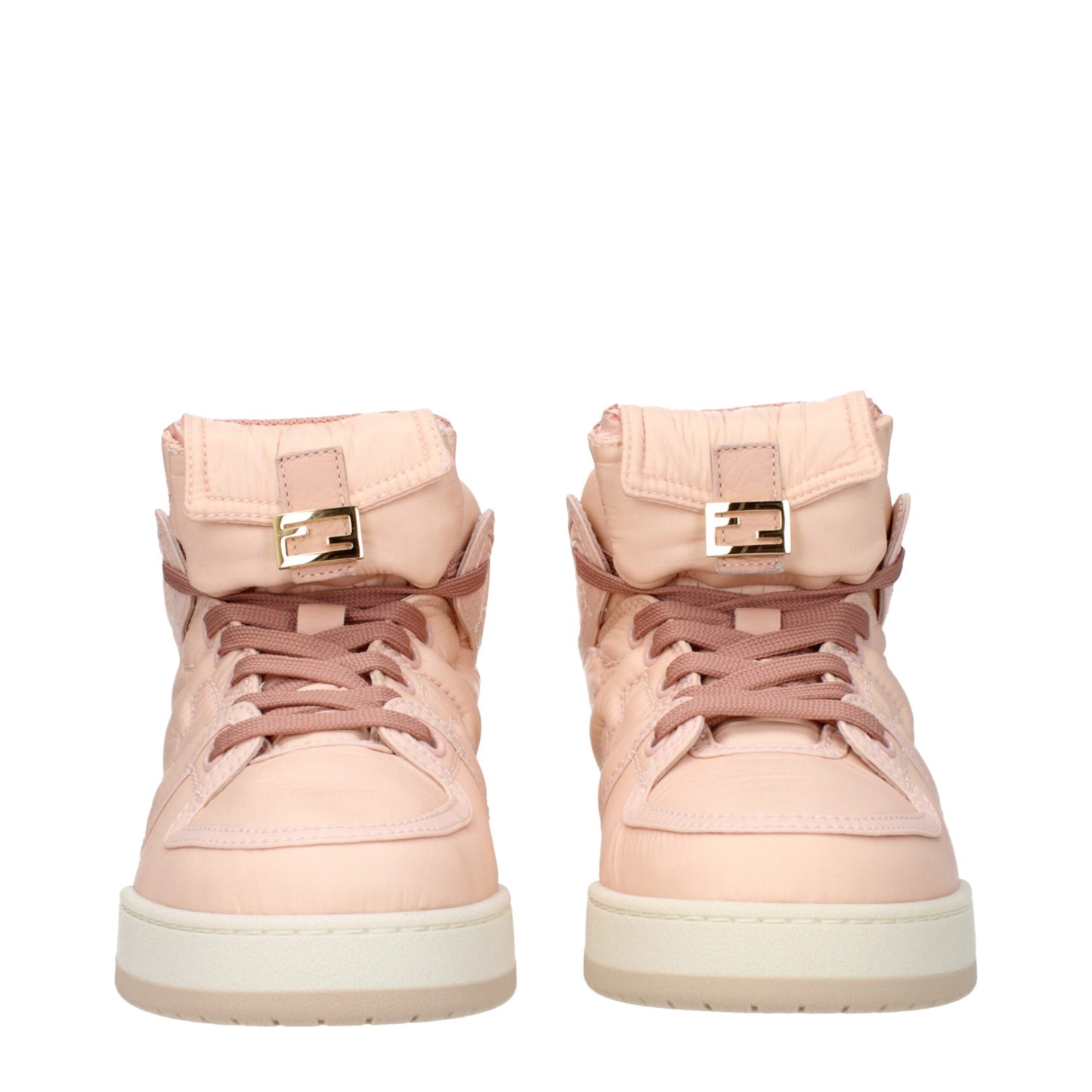 Fendi Pink Nylon High Top Sneakers Curated Luxury Accessories by Orvyn