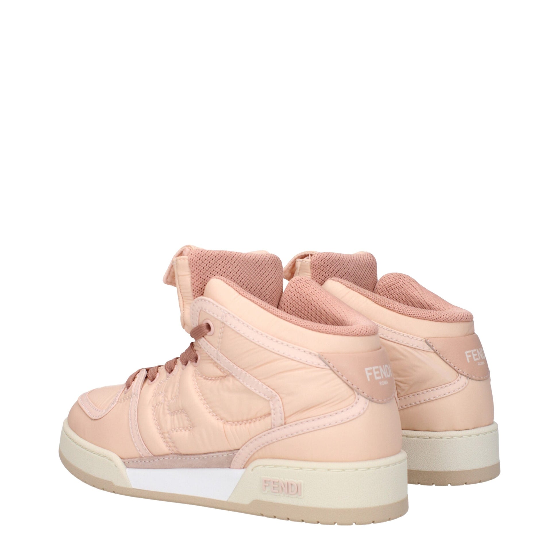 Fendi Pink Nylon High Top Sneakers Curated Luxury Accessories by Orvyn