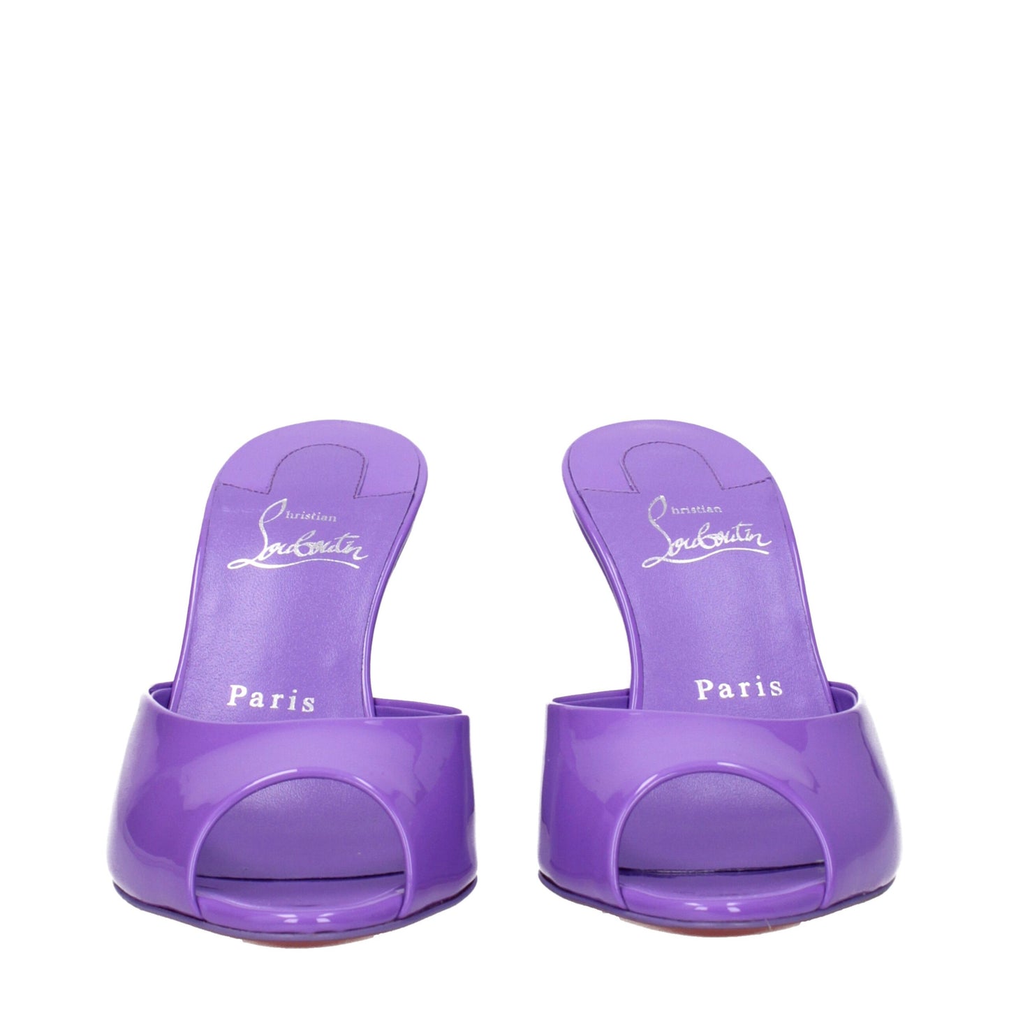 Christian Louboutin Purple Leather Wedge Sandals Curated Luxury Accessories by Orvyn