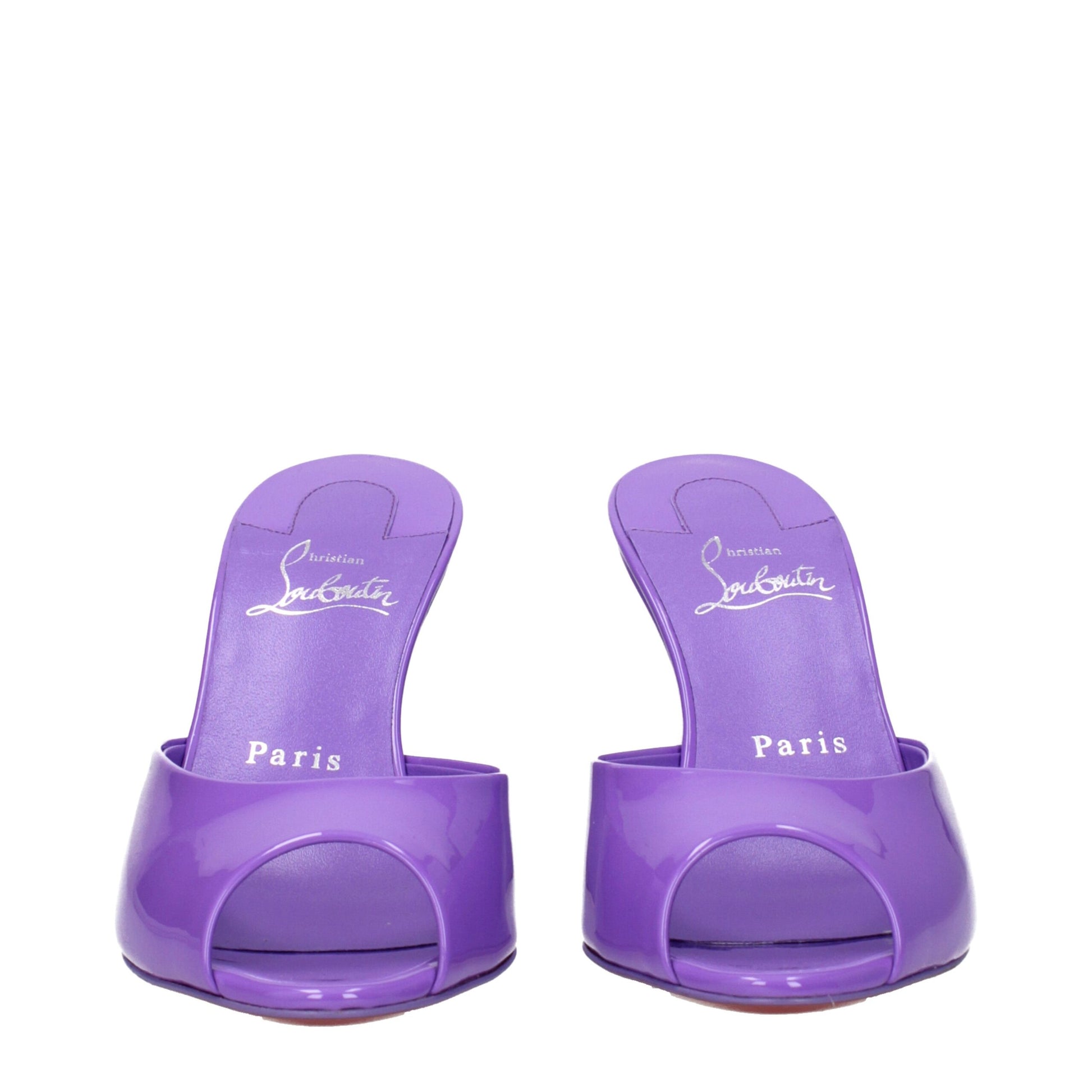 Christian Louboutin Purple Leather Wedge Sandals Curated Luxury Accessories by Orvyn