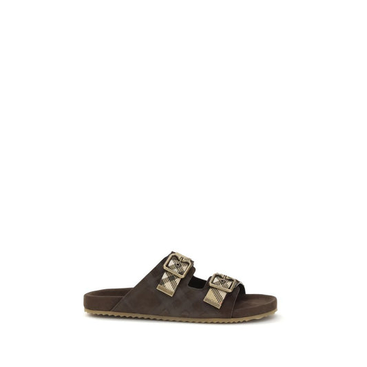 Burberry Brown Check Suede Urchin Sandals braun