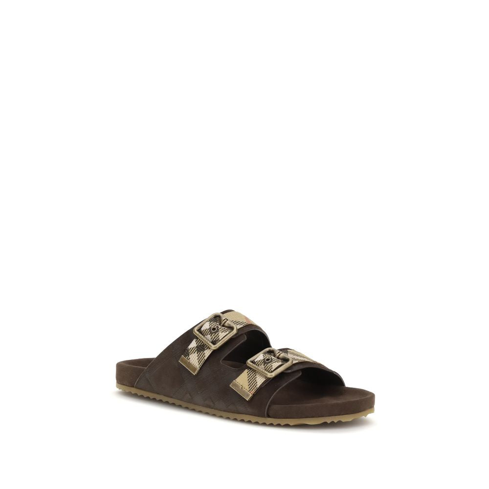 Burberry Brown Check Suede Urchin Sandals braun