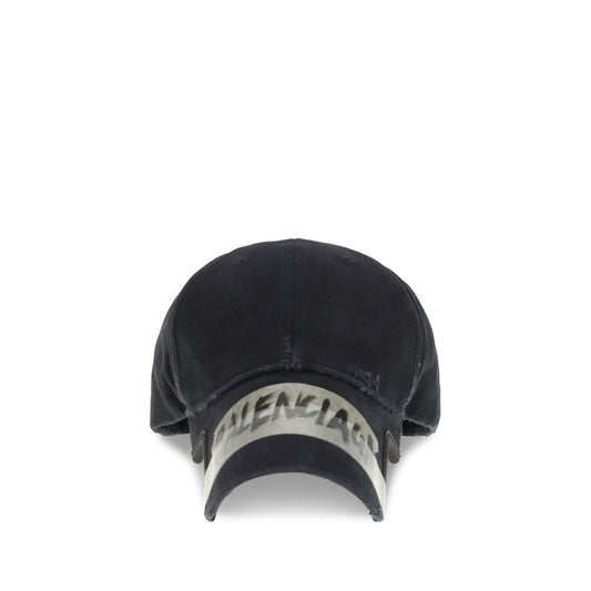 Balenciaga Black Cotton Cap (Baseball Hat) Curated Luxury Accessories by Orvyn
