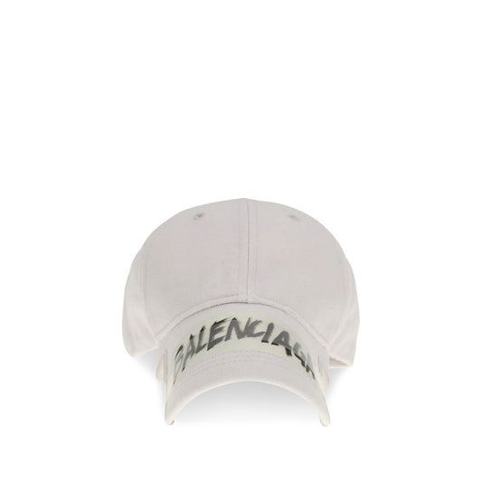Balenciaga White Cotton Cap (Baseball Hat) Curated Luxury Accessories by Orvyn