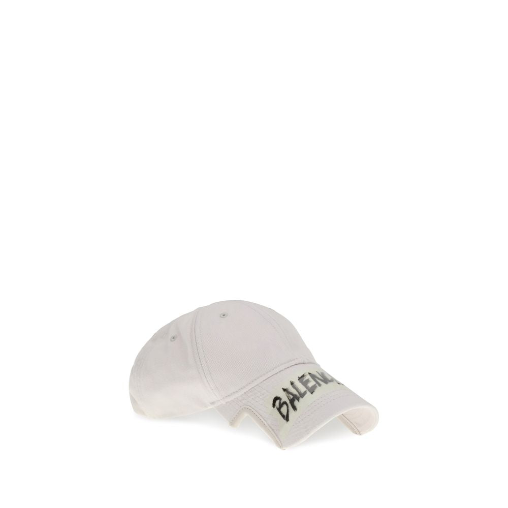 Balenciaga White Cotton Cap (Baseball Hat) Curated Luxury Accessories by Orvyn