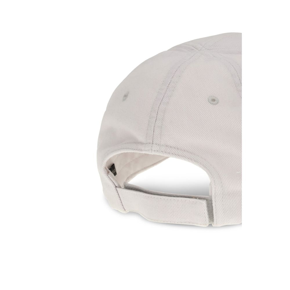 Balenciaga White Cotton Cap (Baseball Hat) Curated Luxury Accessories by Orvyn