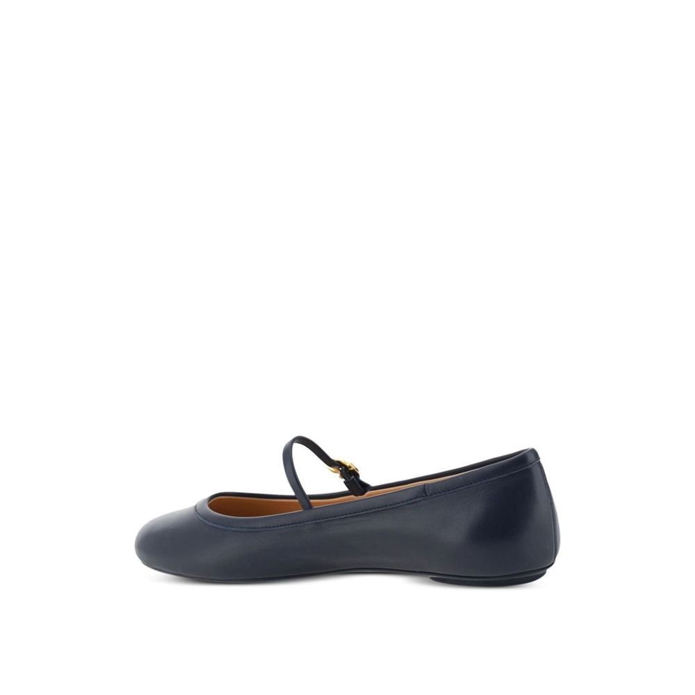 Gianvito Rossi Blue Fabric Ballet Flats Curated Luxury Accessories by Orvyn