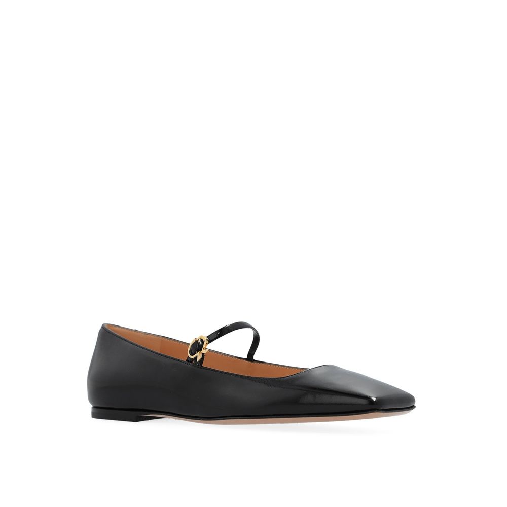 Gianvito Rossi Black Calfskin Ballet Flats Curated Luxury Accessories by Orvyn