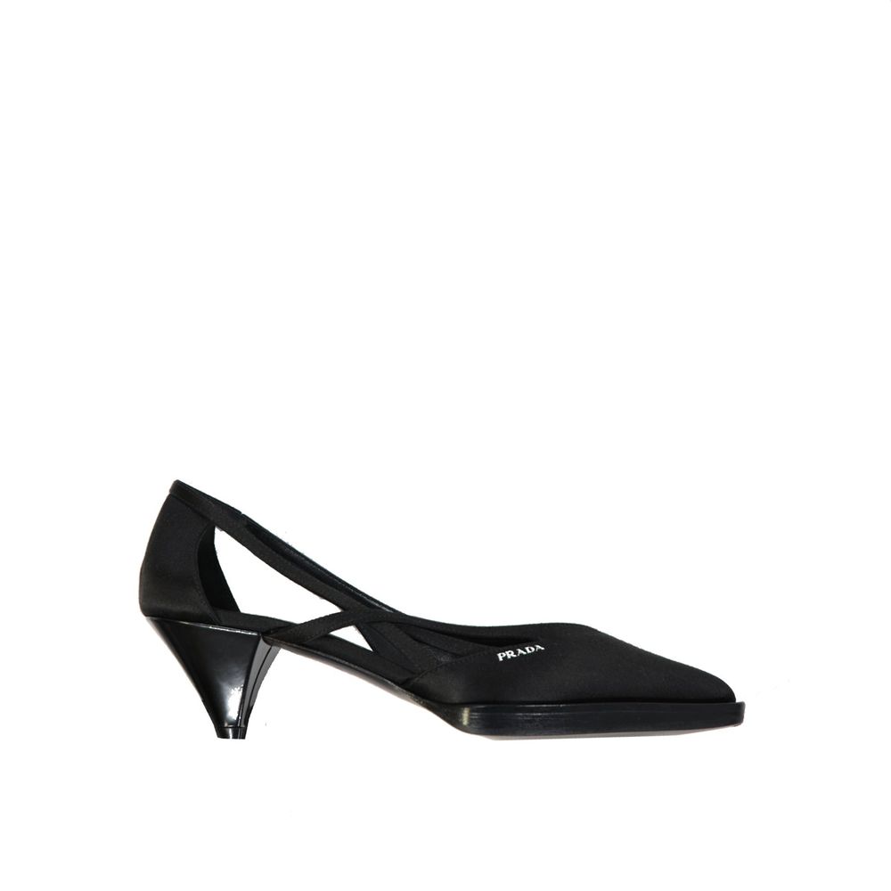 Prada Black Silk Mid Heel Pumps Curated Luxury Accessories by Orvyn