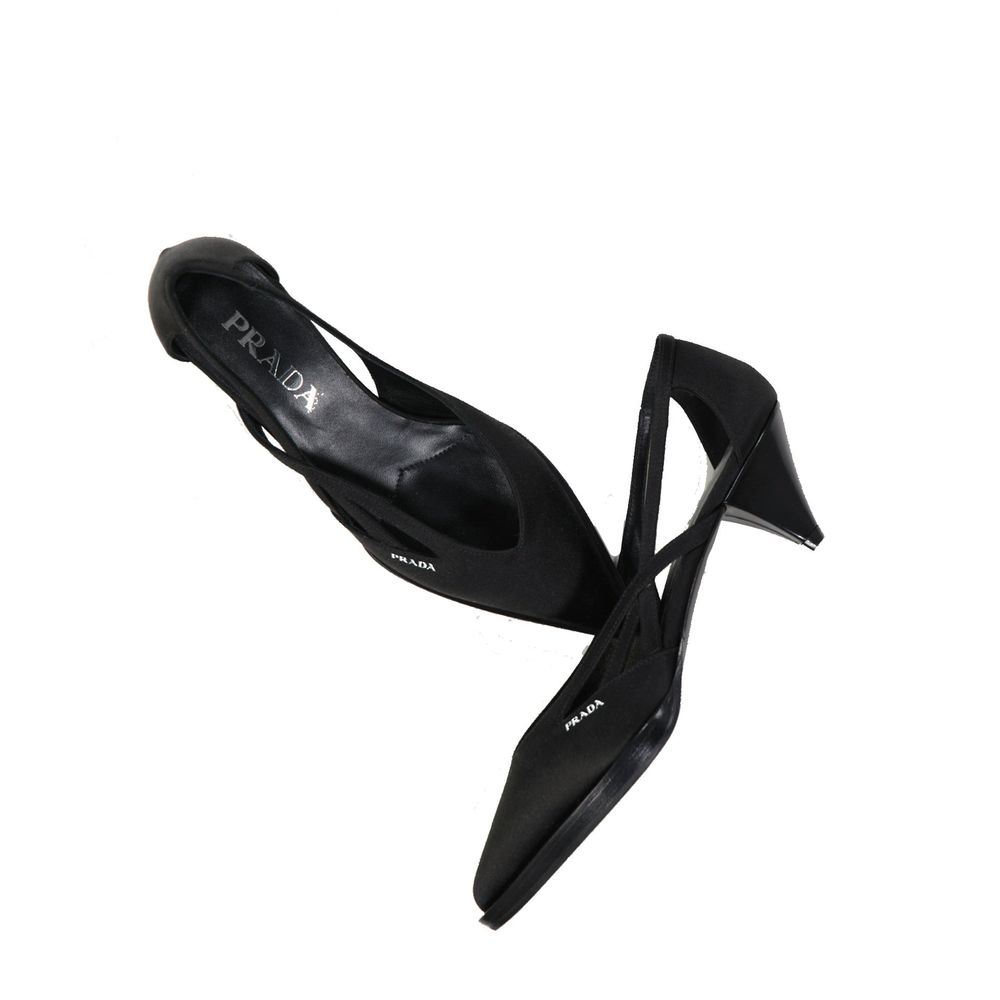 Prada Black Silk Mid Heel Pumps Curated Luxury Accessories by Orvyn