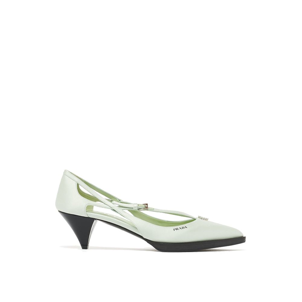 Prada Bicolor Silk Mid Heel Pumps Curated Luxury Accessories by Orvyn