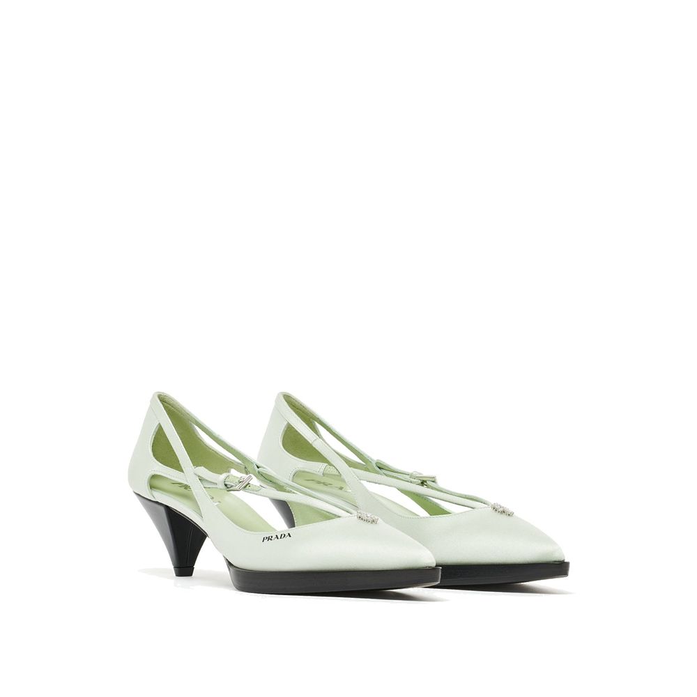Prada Bicolor Silk Mid Heel Pumps Curated Luxury Accessories by Orvyn