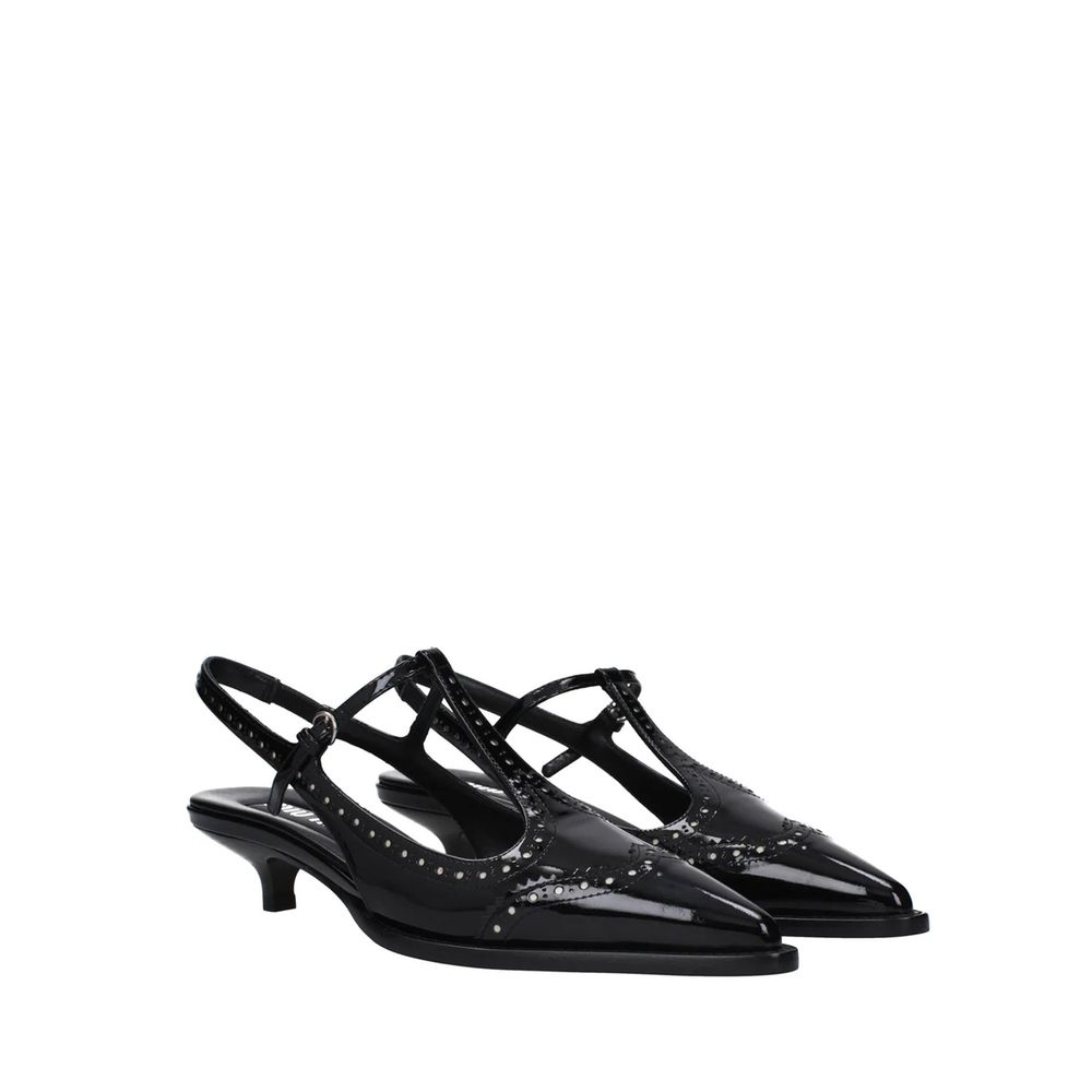 Miu Miu Black Calfskin Mid Heel Pumps Curated Luxury Accessories by Orvyn