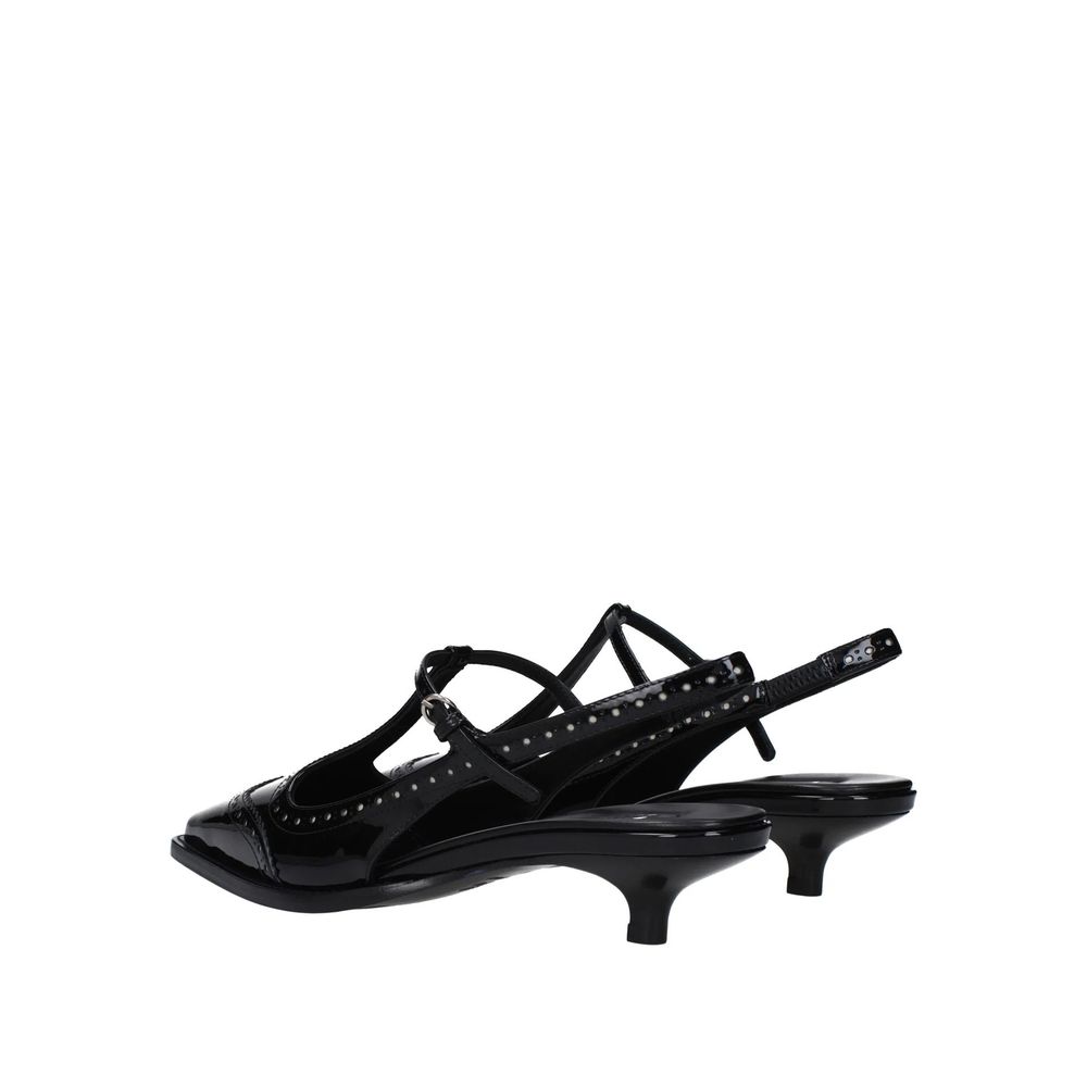 Miu Miu Black Calfskin Mid Heel Pumps Curated Luxury Accessories by Orvyn