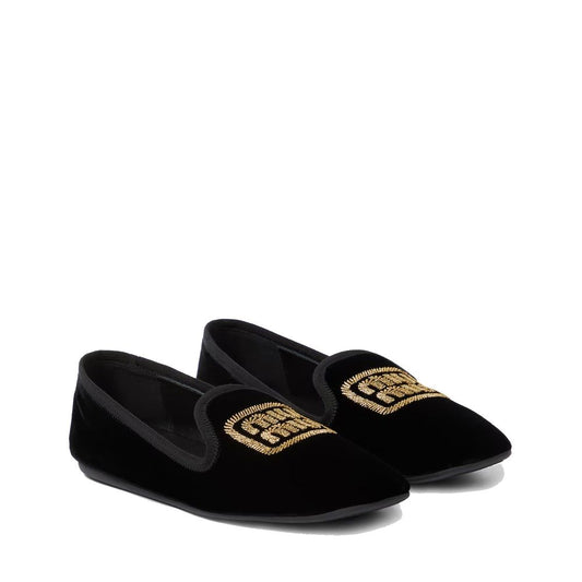 Miu Miu Black Fabric Flats Curated Luxury Accessories by Orvyn
