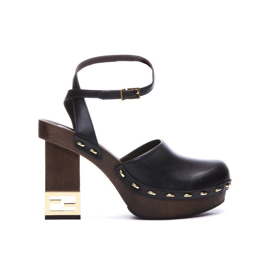 Fendi Black Calfskin Clogs Curated Luxury Accessories by Orvyn