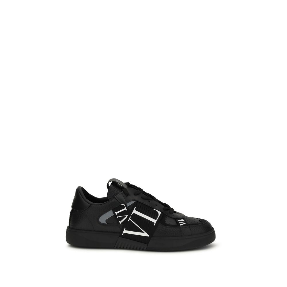 Valentino Garavani Black Calf Leather Bos Taurus Low Top Sneakers Curated Luxury Accessories by Orvyn