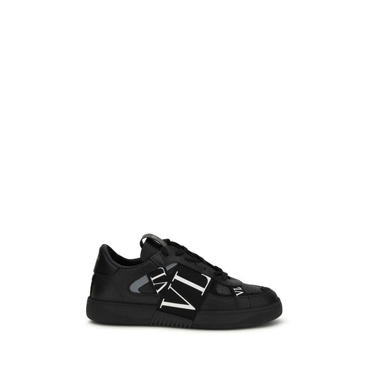 Valentino Garavani Black Calf Leather Bos Taurus Low Top Sneakers Curated Luxury Accessories by Orvyn