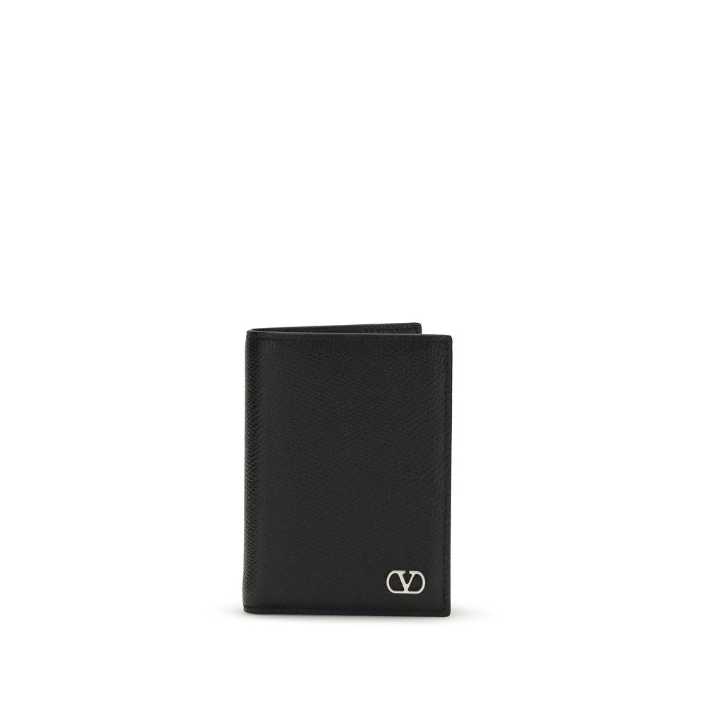 Valentino Garavani Black Calf Leather Bos Taurus Wallet Curated Luxury Accessories by Orvyn