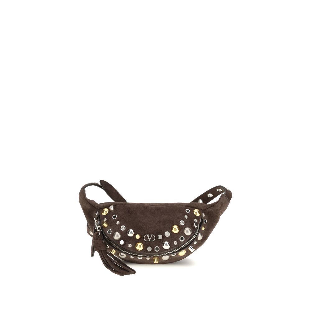 Valentino Garavani Brown Calf Leather Bos Taurus Shoulder Bag Curated Luxury Accessories by Orvyn
