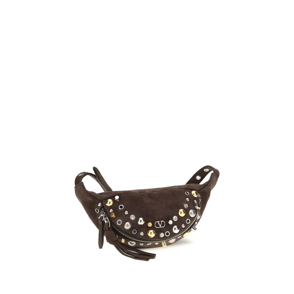 Valentino Garavani Brown Calf Leather Bos Taurus Shoulder Bag Curated Luxury Accessories by Orvyn