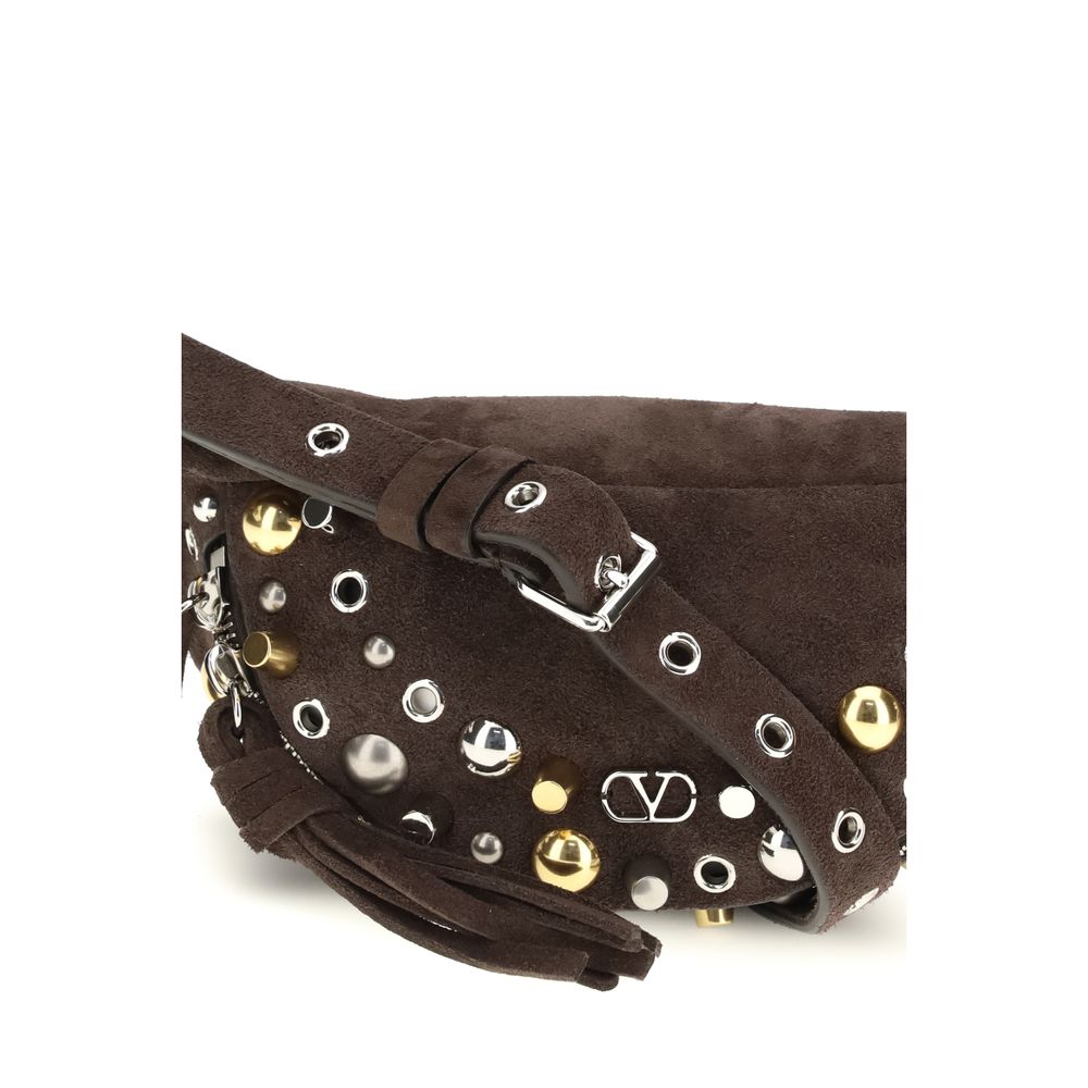 Valentino Garavani Brown Calf Leather Bos Taurus Shoulder Bag Curated Luxury Accessories by Orvyn