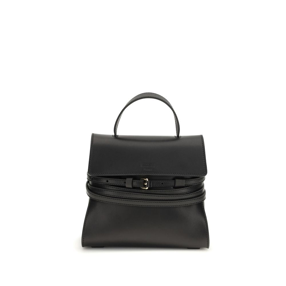 Moschino Black Calf Leather Bos Taurus Handbag Curated Luxury Accessories by Orvyn