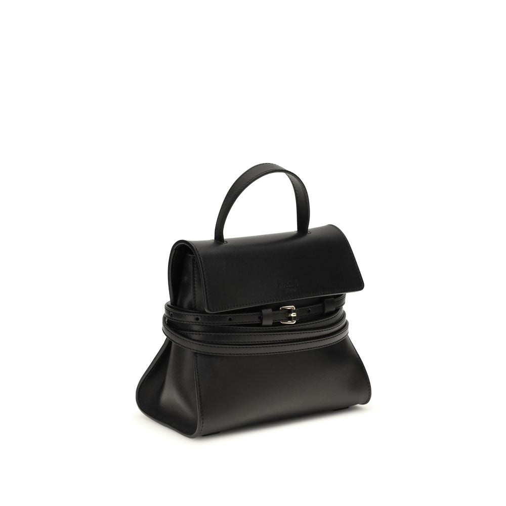 Moschino Black Calf Leather Bos Taurus Handbag Curated Luxury Accessories by Orvyn