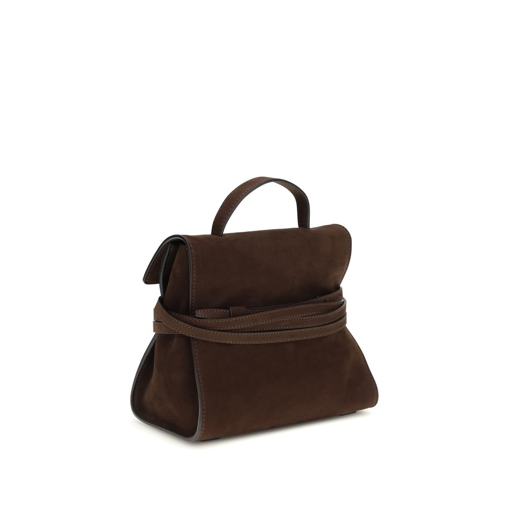 Moschino Brown Calf Leather Bos Taurus Handbag Curated Luxury Accessories by Orvyn