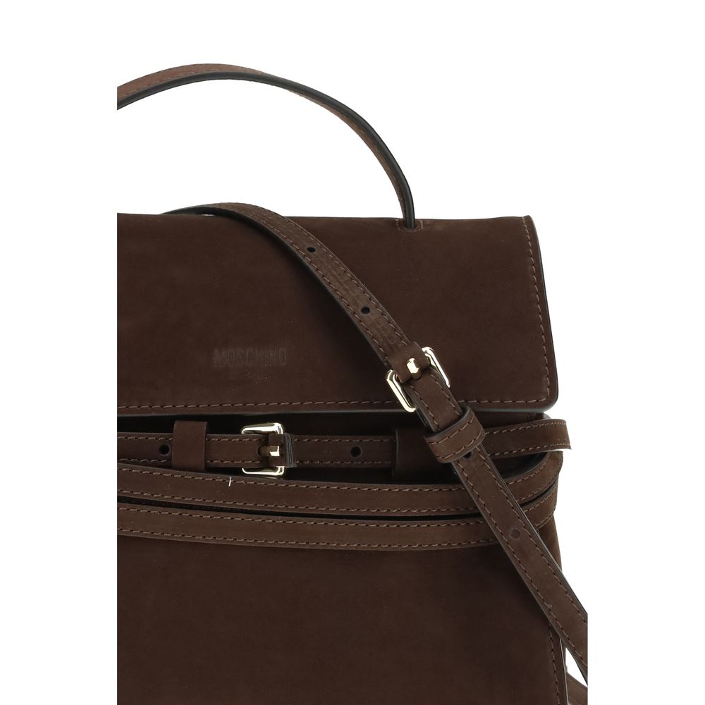 Moschino Brown Calf Leather Bos Taurus Handbag Curated Luxury Accessories by Orvyn